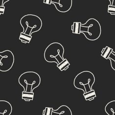 bulb doodle drawing seamless pattern background N2