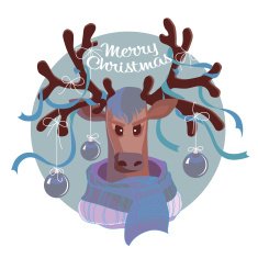 Reindeer in scarf N2