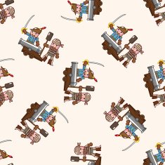 pirate cartoon seamless pattern background N47