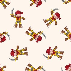 pirate cartoon seamless pattern background N50