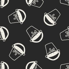 bucket doodle drawing seamless pattern background N2