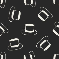 hat doodle drawing seamless pattern background N2