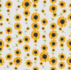 Seamless colorful background made of sunflowers in flat design