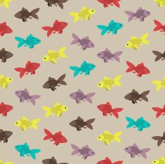 Seamless colorful background made of different goldfish N2