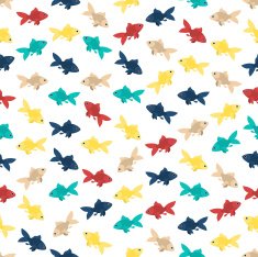 Seamless colorful background made of different goldfish N3
