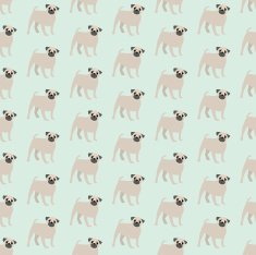 Seamless colorful background made of dogs breed pug