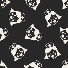 nurse doodle drawing seamless pattern background N2