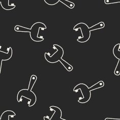 wrench doodle drawing seamless pattern background N2