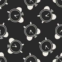 clock doodle drawing seamless pattern background N2