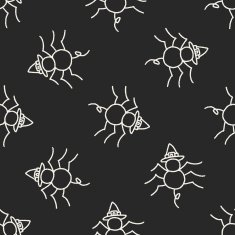 halloween spider doodle drawing seamless pattern background N2