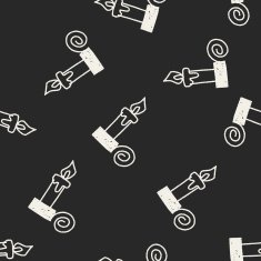 Christmas candle doodle drawing seamless pattern background N2