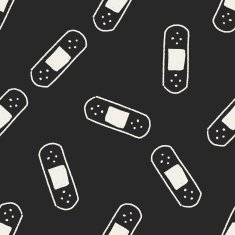 adhesive bandage doodle drawing seamless pattern background N2