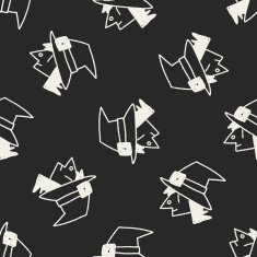witch doodle drawing seamless pattern background N2