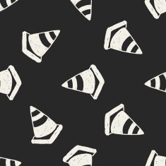 Triangular cone doodle drawing seamless pattern background N2
