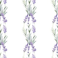 Watercolor floral lavender seamless