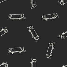 Doodle Skateboard seamless pattern background N2