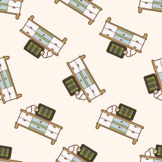 furniture theme cabinet cartoon seamless pattern background N9
