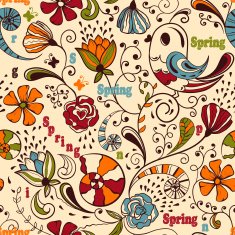 Vector seamless spring pattern
