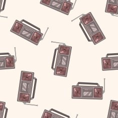 radio cartoon seamless pattern background N39