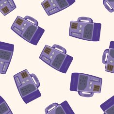 radio cartoon seamless pattern background N40