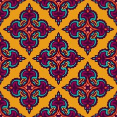 Damask yellow abstract seamless pattern N4