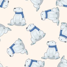 animal polar bear cartoon seamless pattern background N2