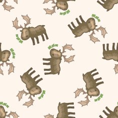 animal moose cartoon seamless pattern background N2