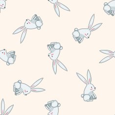 animal rabbit cartoon seamless pattern background N8