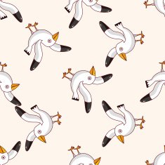 bird cartoon seamless pattern background N28