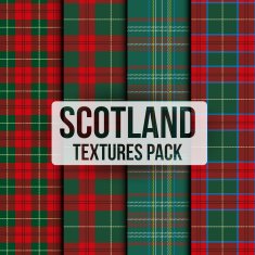 Set of tartan fabric texture pattern seamless