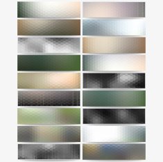 Abstract hexagonal headers set blurred design vector web banners collection N4