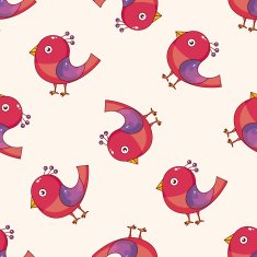 bird cartoon seamless pattern background N31