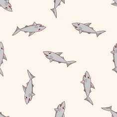 shark cartoon seamless pattern background N2