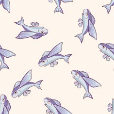 fish cartoon seamless pattern background N29