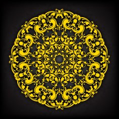 Abstract vector circle floral ornamental border Lace pattern design White N13