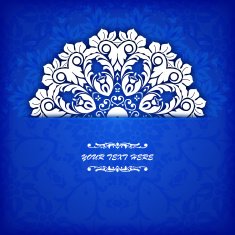 Abstract vector circle floral ornamental border Lace pattern design White N26