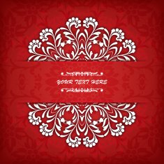 Abstract vector circle floral ornamental border Lace pattern design White N30