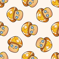 mushroom cartoon seamless pattern background N8