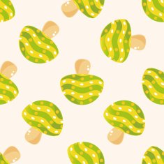 mushroom cartoon seamless pattern background N10