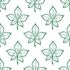 Green leaves square seamless pattern