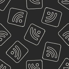 Doodle Signal seamless pattern background N2
