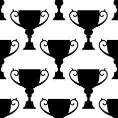 Trophy cup silhouettes seamless pattern