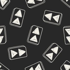 Doodle Fast Forward seamless pattern background N2
