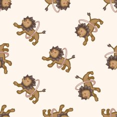 circus animal cartoon seamless pattern background N19