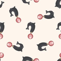 circus animal cartoon seamless pattern background N20