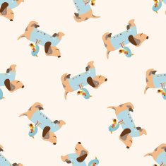 animal dog cartoon seamless pattern background N30