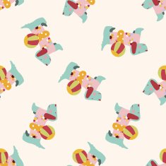 animal dog cartoon seamless pattern background N33