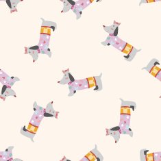 animal dog cartoon seamless pattern background N34