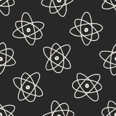 doodle atom icon seamless pattern background N2