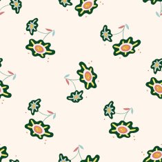 flower cartoon seamless pattern background N26